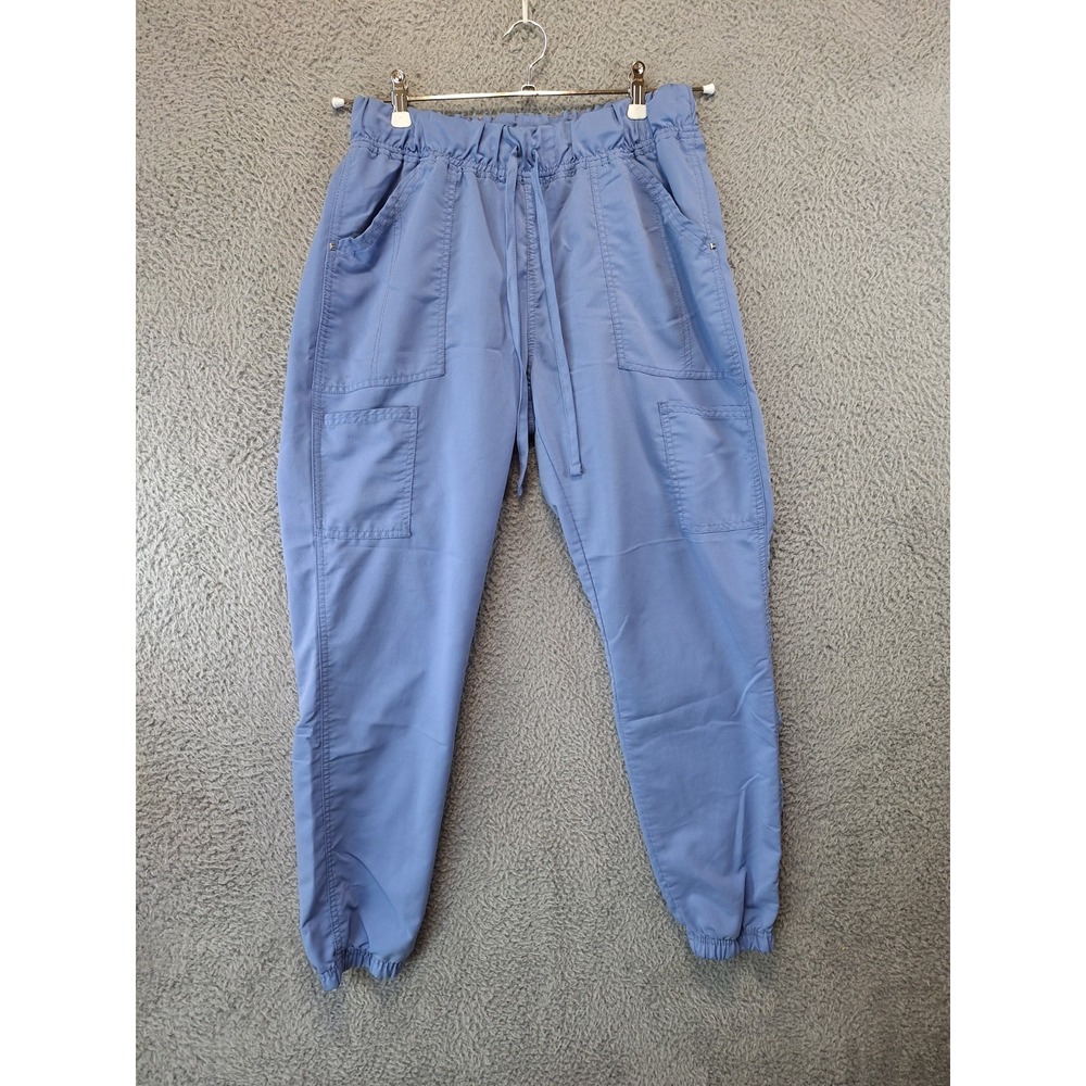 Scrubstar Pants Women M (Fits 30x28) Blue Essential Comfortable Drawstring Waist